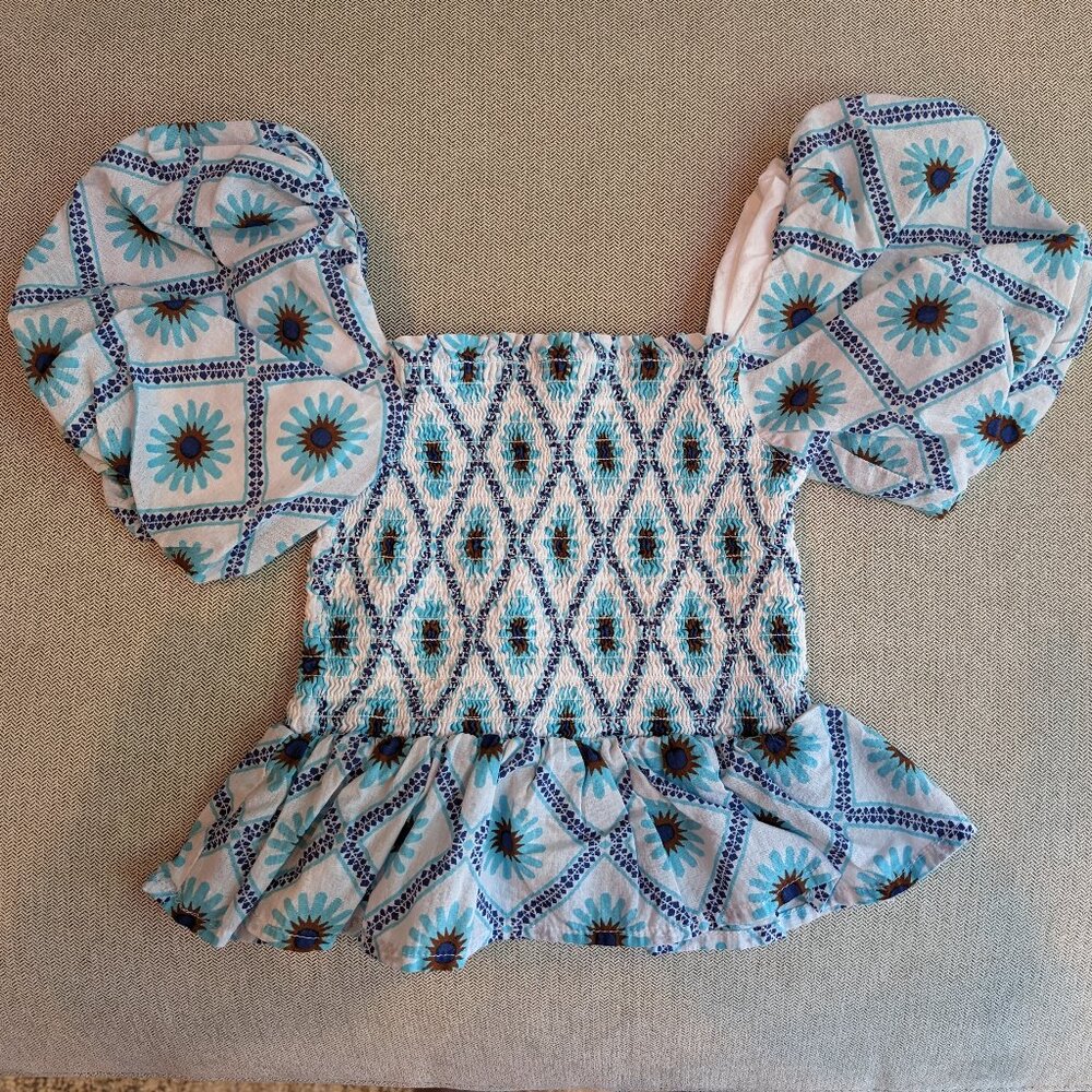 Janie and Jack Girls' Smocked Peplum Top - Size 4T